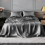 FreshCulture Satin Sheets Queen Size Bed Set- 4 Piece Luxury Soft Silky Queen - Image 2
