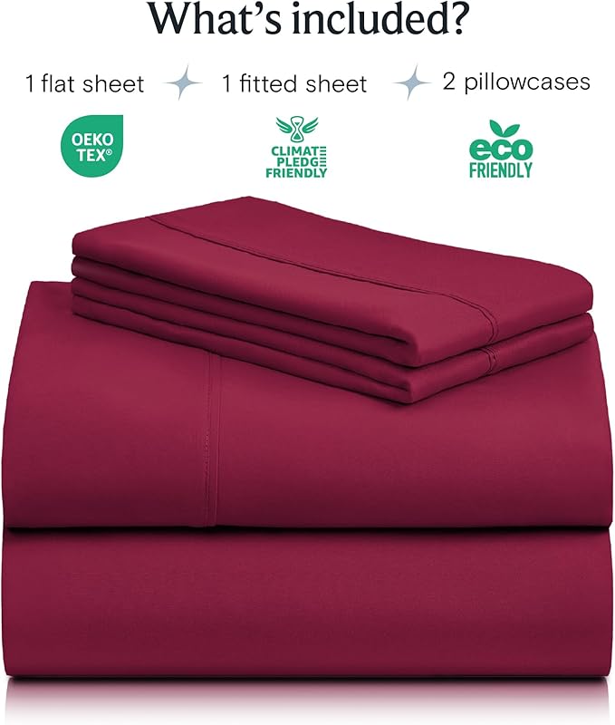 LuxClub 4 PC Full Sheet Set, Breathable Luxury Bed Sheets, Deep Pockets 18" - Image 2