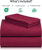 LuxClub 4 PC Full Sheet Set, Breathable Luxury Bed Sheets, Deep Pockets 18" - Image 2