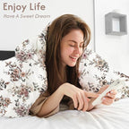 LONAVA King Floral 3 Pcs Duvet Cover Set, Breathable Soft Microfiber Light Grey - Image 4