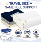 Royal Therapy Travel Memory Foam Pillow 2-Pack, Neck Pillow Bamboo Adjustable - Image 3