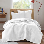 Comfort Spaces Kienna Quilt Set- Double Sided Stitching Design Summer Blanket - Image 2