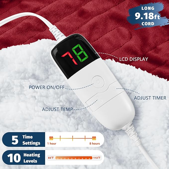 BOMOVA Heated Electric Blanket Twin - Image 2