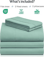 LuxClub 5 PC Split King Sheet Set Bed Sheets Deep Pockets 18" Eco Friendly - Image 2
