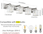 Aipsun Brushed Nickel Bathroom Lighting Fixtures 4 Light Crystal Modern - Image 6