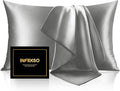INFIIXSO Silk Pillow Cases 2 Pack Standard Size, Ultra Smooth & Soft Mulberry by INFIIXSO