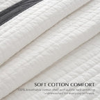 EVERGRACE Cotton Border Frame Tack-Stitch Quilt Bedding Set Queen Size - Image 3