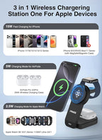3-in-1 Charging Station for Apple MagSafe Charger, Foldable Wireless Charging - Image 3