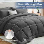Sasttie Twin XL Comforter Set, 5 Pieces Twin XL Bed in a Bag, Complete Bedding - Image 3
