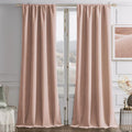 Joydeco Candy Pink Velvet Curtains 108 Inches 2 Panels, Luxury Thermal by JOYDECO