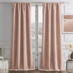 Joydeco Candy Pink Velvet Curtains 108 Inches 2 Panels, Luxury Thermal by JOYDECO