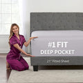 Deep Pocket Full Size Fitted Sheet – Full Fitted Sheet Only – 21” Full Size by DeaLuxeBedding