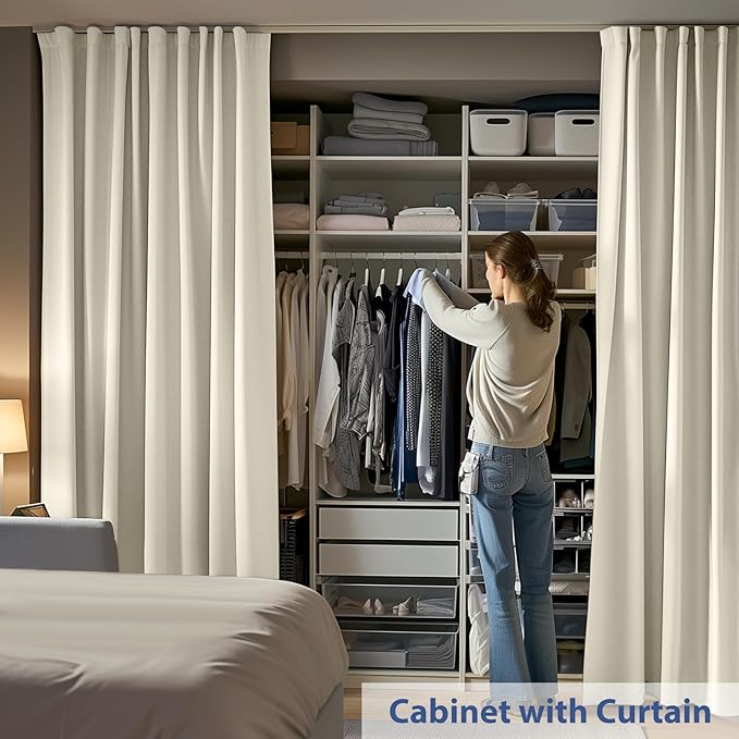 Room Divider Ceiling Mounted Curtains Track Sets Extra Wide Blackout Curtain - Image 3