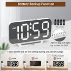 Peakeep Slim Digital Mirror Aesthetic Alarm Clock - Image 6