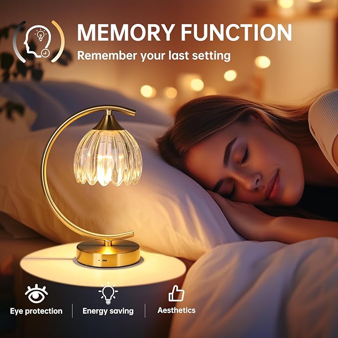 Tulip Table Lamp with 5200mAh Battery & Touch Control, Cordless Lamp with 3 - Image 6