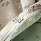 mixinni Duvet Cover Set Floral King Size Soft Cotton Bedding Flower Green - Image 6