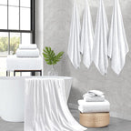 8-Piece White Bath Towels Set, 2 Oversized Large Bath Towels Sheet, 2 Hand - Image 6