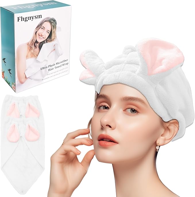 fhgnysm 2 Packs Microfiber Hair Towel, Hair Turbans by fhgnysm