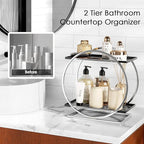 2-Tier Bathroom Organizer Countertop, Large Cosmetic Skincare Organizers - Image 8