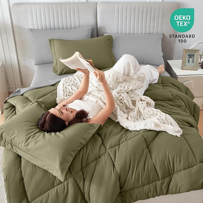 Sasttie Twin XL Comforter Set, 5 Pieces Reversible Twin XL Bed in a Bag - Image 6