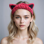 2 Pcs Cat Ears Headband, Cute Spa Headbands - Image 5
