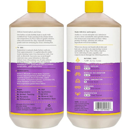 Alaffia Bubble Bath for Babies & Kids, Lemon Lavender 2-Pack – Long-Lasting - Image 2