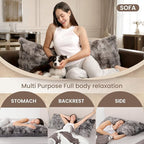 ZonLi Fluffy Body Pillow for Adults, Fuzzy Faux Fur Body Pillow - Image 5