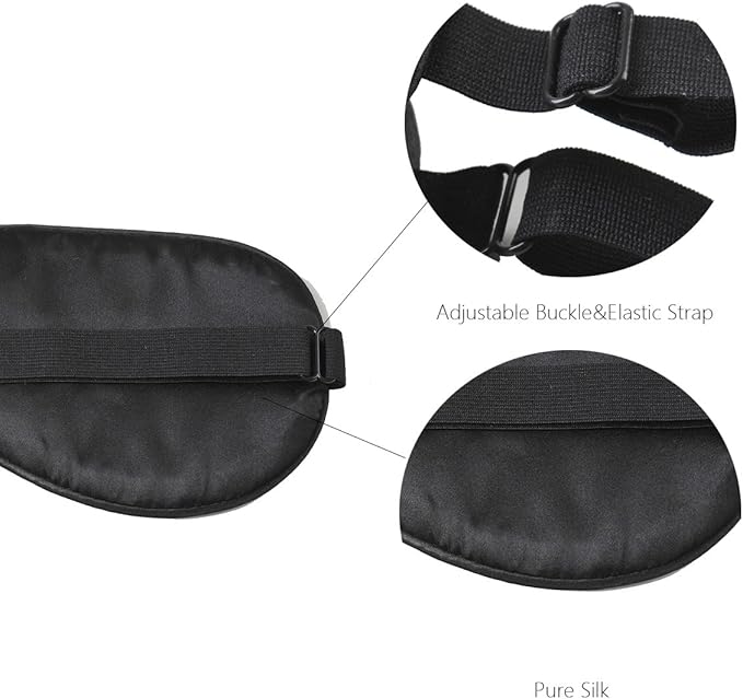 100% Mulberry Silk Sleep Mask Blackout, Cute Natural Sleeping Mask - Image 4