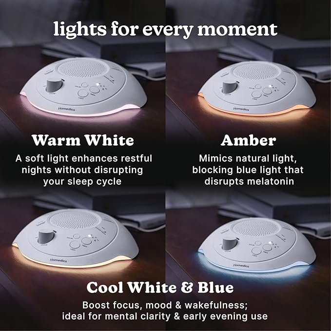Homedics Sleep Better Portable Sound Machine, Night Light, 12 Soothing Sounds - Image 6