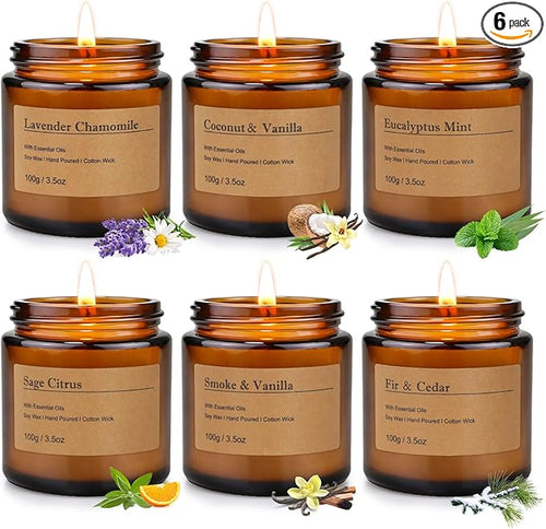 6-Pack Scented Candles for Home, 3.5 Oz Soy Wax Candles Gift Set by Unknown