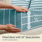 LuxClub Striped Sheets, Deep Pockets 18" Eco Friendly Wrinkle Free-Kids-Fitted - Image 5