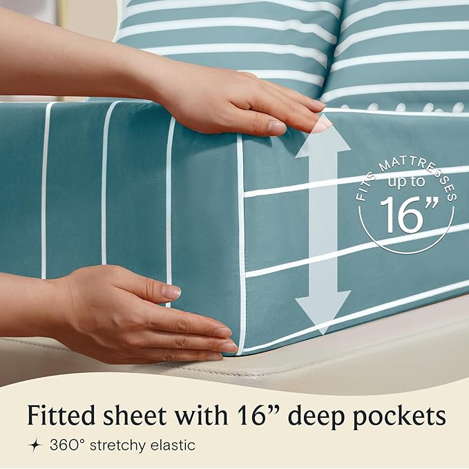 LuxClub 4 PC Queen Size Sheet Set Bed Sheets, Breathable Luxury, Deep Pockets - Image 5