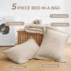 Sasttie Twin Comforter Set, 5 Pieces Bed in a Bag Twin, Complete Bedding Set - Image 6