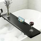 Elegant Black Bamboo Bathtub Tray Caddy by QoQoLiLi