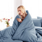 CozyLux Twin Comforter Set Grayish Blue, 5 Pieces Bed in a Bag Twin Comforter - Image 8