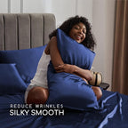 MR&HM Satin Bed Sheets, King Size Sheets Set - Image 3