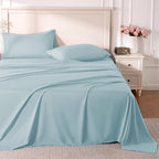 ROSE&RISY Light Blue King Sheet Set, 4 Pieces Soft Bedding King Sheet Set by ROSERISY