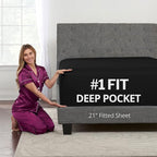 Twin Deep Pocket Fitted Sheet 21' Twin Size Perfectly Fits 17'23' Mattresses & by DeaLuxeBedding