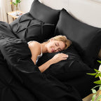 CozyLux Oversized King Comforter Sets Black, 7 Pieces Oversized King Pintuck - Image 8