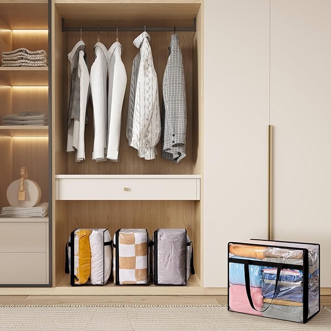 Lifewit 8 Pack Clear Clothes Storage Bags, 40L Plastic Blanket Storage Bag - Image 9