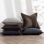 MIULEE Decorative Linen Euro Sham Pillow Covers 28x28 Inch Dark Brown Boho - Image 5