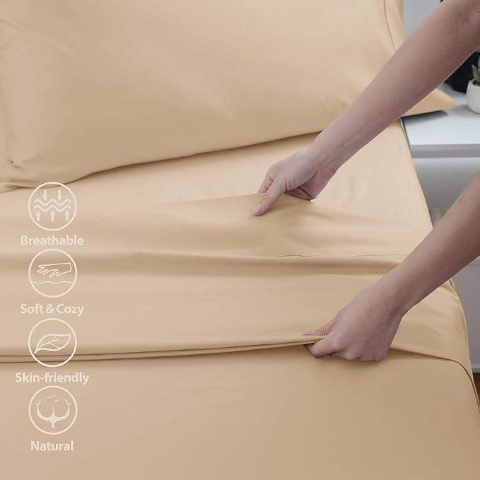 Cotton Full Flat Sheet Only, 600 Thread Count 100% Egyptian Cotton Top Sheet - Image 3