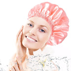 Shower Caps for Women, Double Layers Shower Cap Reusable Waterproof, Bathing - Image 7