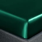 Homiest Blackish Green Satin Fitted Sheet King Size, Deep Pocket, Luxury & - Image 3