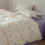 mixinni Lavender Flower Duvet Cover Queen Cotton Teenage Girls Flower Leaf - Image 6