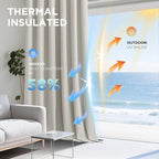 Joydeco White 100% Blackout Curtains 120 Inch 2 Panels, Luxury Thermal White - Image 5
