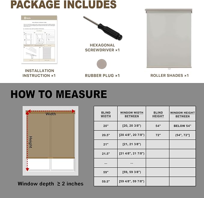 HESTIA No Drill Cordless Blackout Roller Shades Screwless Waterproof Shower - Image 6