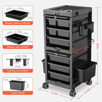 TASALON Professional Rolling Salon Cart, 6-Drawer Storage Trolley - Image 4