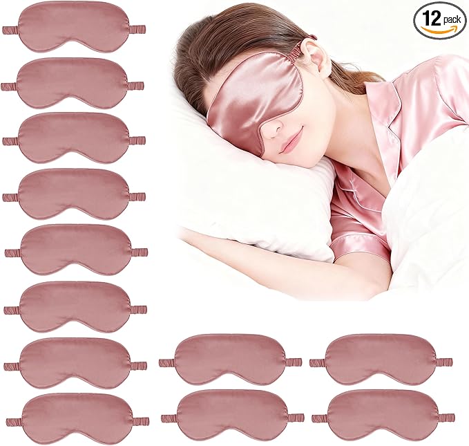 12PACK Silky Sleep Masks Satin Eye Mask Silk Eyes Cover by WJingYiJia