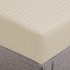 Feather & Stitch 1 Piece Fitted Sheet Twin Size, 100% Cotton Damask Sateen Weave by FEATHERSTITCHNEWYORK